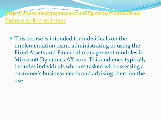 Microsoft Dynamics Ax Training